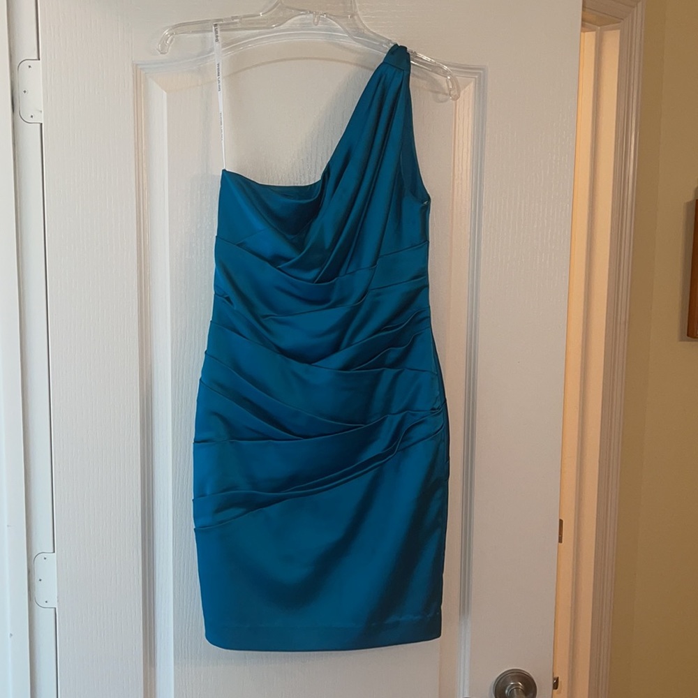 Satin Dark Teal Semi Formal Dress